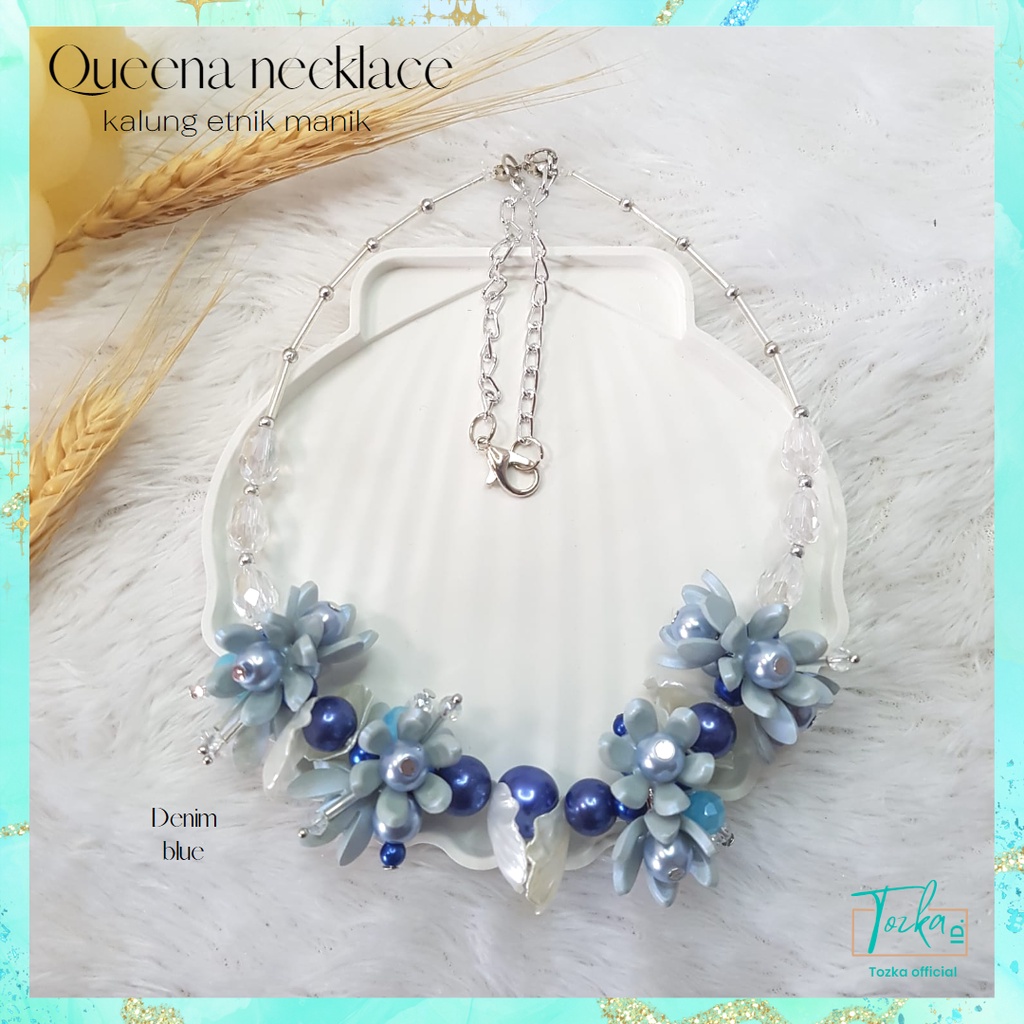 Kalung etnik manik premium I Queena necklace I Kalung pesta