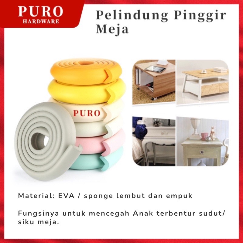 Pelindung Sudut atau Sisi Meja Kaca 2M / Busa Cover Sudut Meja Pengaman Anak/babycare