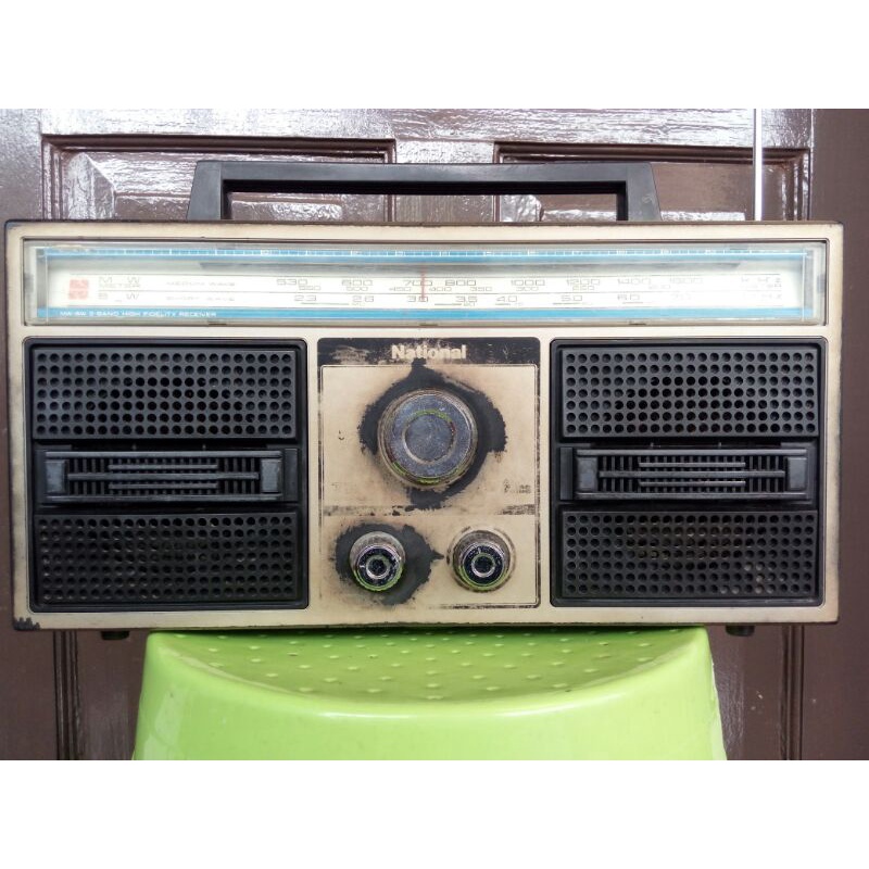 Radio kayu jadul normal double speaker