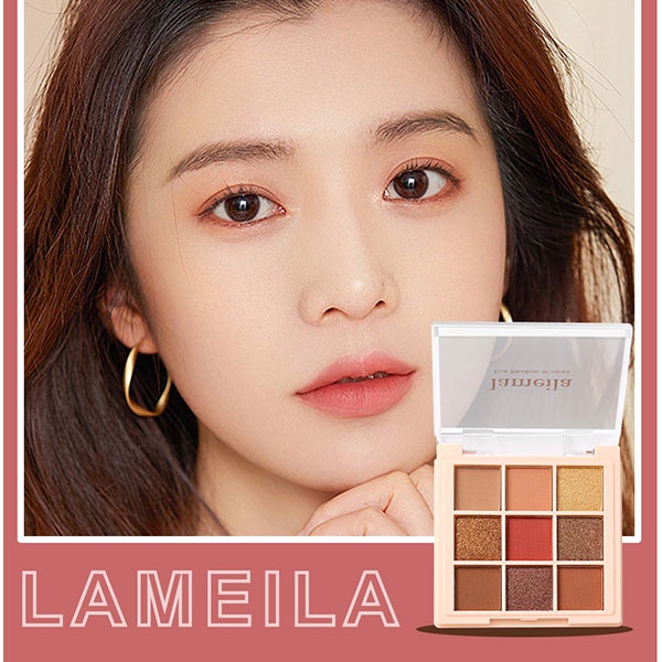 LAMEILA New Eyeshadow Pallete 9 Colors LA209 Free Kuas / Waterproof Korean Eye Shadow / TS-58