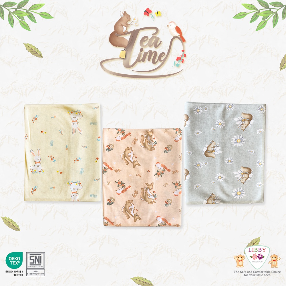 Bedong Bayi motif LIbby 3pcs Size 90x110 / Little Palmerhaus 1pcs Size 105x90 / Velvet Junior 3pcs Size 90x110 /Kain Bedong Bayi NewBorn