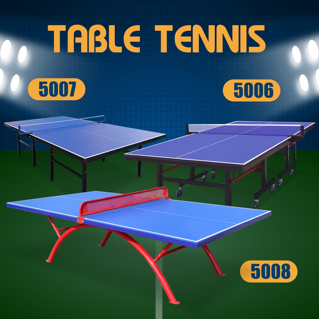 BG SPORT Meja Tenis Lipat Meja Tennis Pingpong Table Portable Adjustable Indoor Outdoor