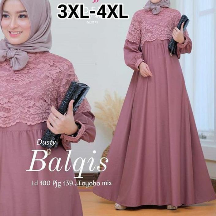 ❃ gamis jumbo brukat ukuran L XL XXL XXXL 4XL ld 140 Balqis/gamis murah/Dress murah/gamis brokat ▲