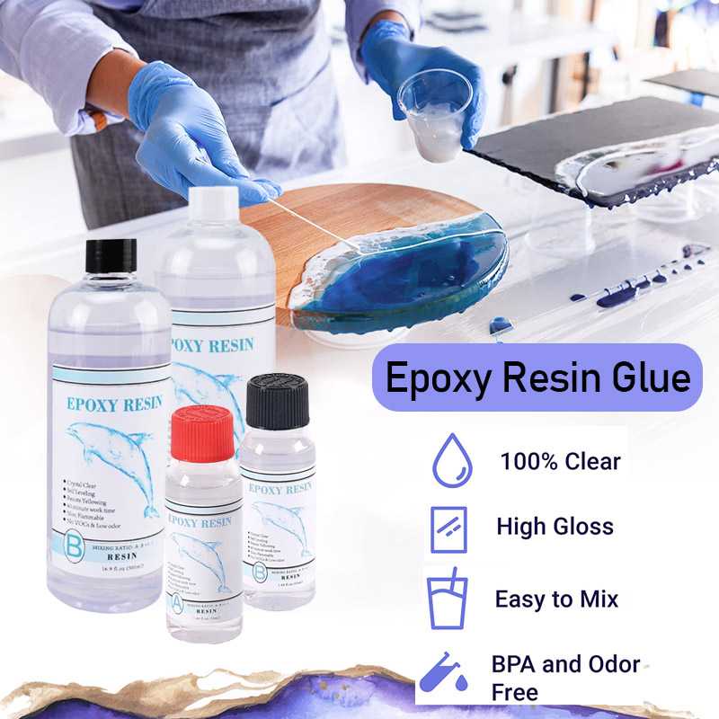 Lem Resin Epoxy Bening Rasio 1:1 AB Crystal DIY Handmade Jewelry Cairan Resin Hasil Karya Bening Mengkilap Tahan Lama