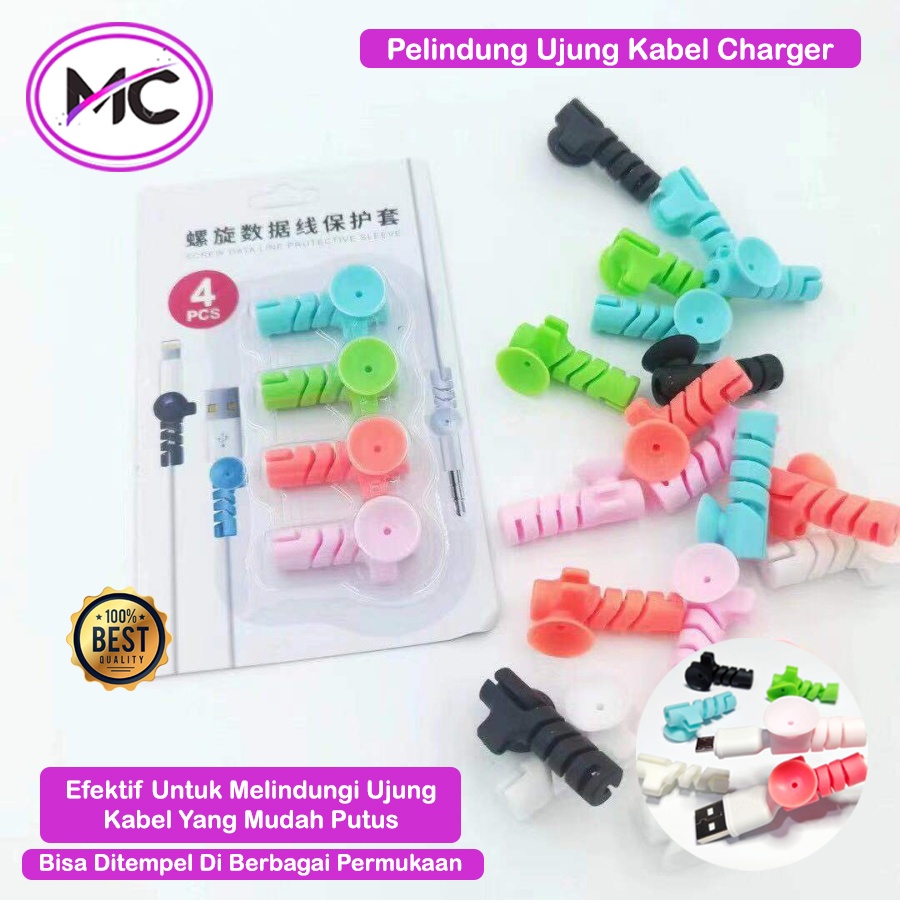 Pelindung Ujung Kabel Charger Type C Micro Usb Spiral Pelindung Cable Protector Agar Tidak Mudah Putus