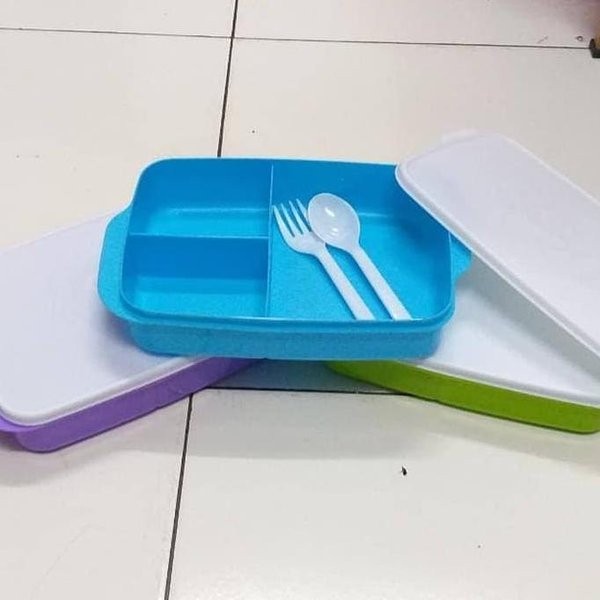 Lunch Box Set Bento Shibaru + Sendok Garpu - Tempat Kotak Makan Bekal Makanan Plastik 8831 HP