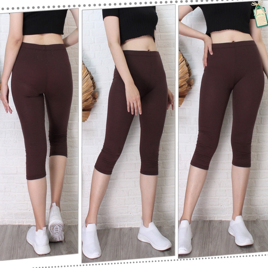 INNERLY Celana Legging Pendek Polos Wanita Soft Rayon CL05