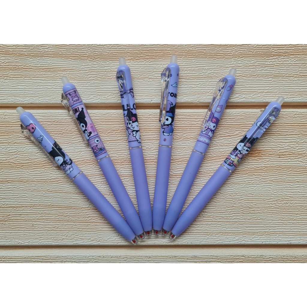 

PULPEN + PENGHAPUS SET KUROMI UNGU ISI 6 PC