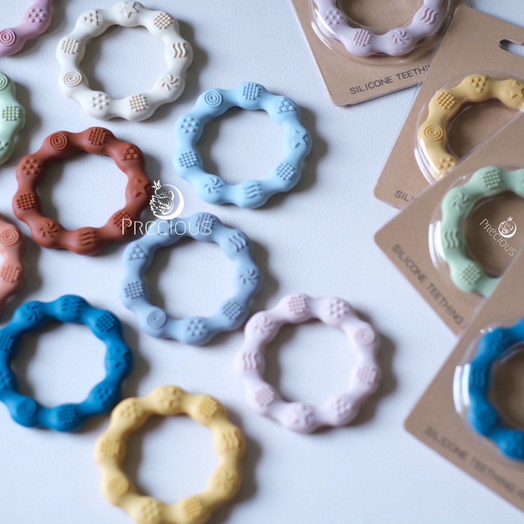 Precious Premium Silicone Teether Ring | Mainan Gigitan Bayi BPA FREE | Teether Silicone Ring | Mainan Gigitan Bayi Bulat | Mainan Gigitan Bayi Donut