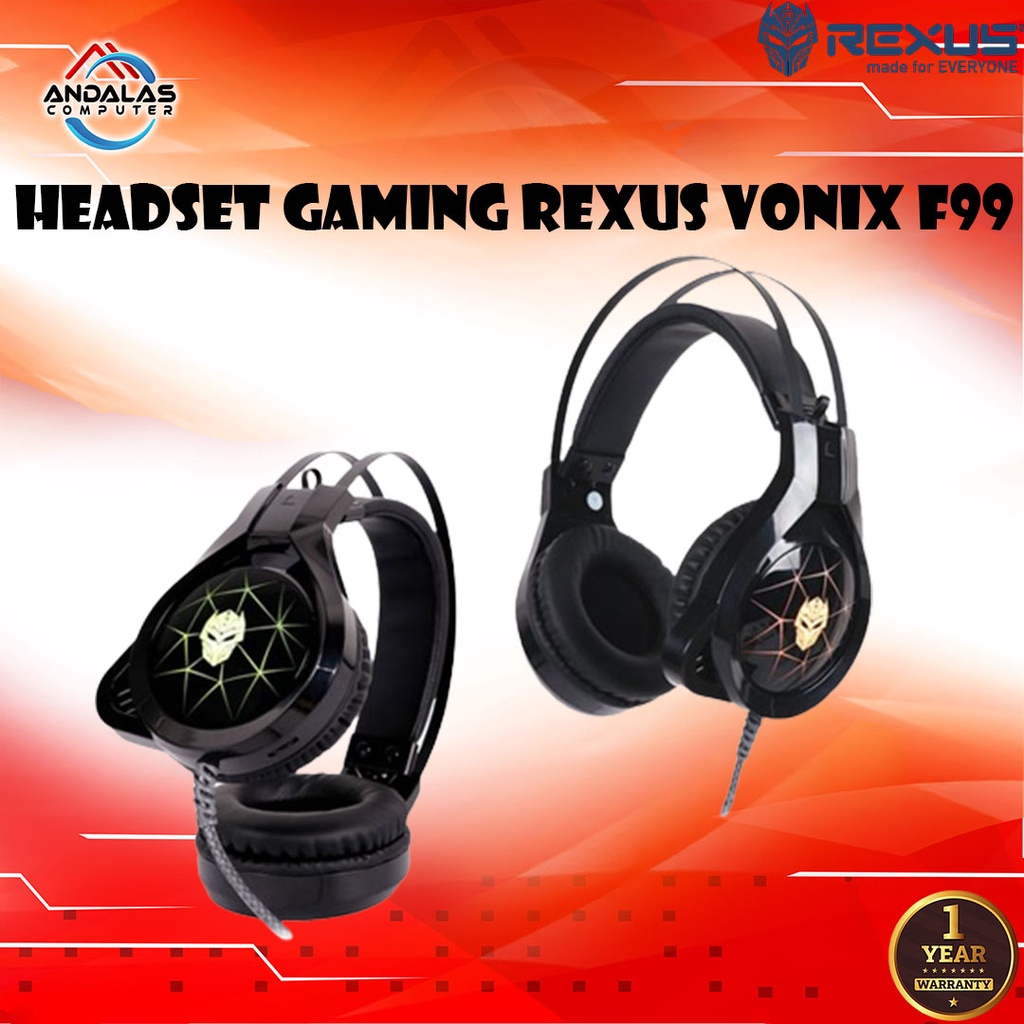 HEADSET HEADPHONE EARPHONE GAMING REXUS VONIX F99 RGB