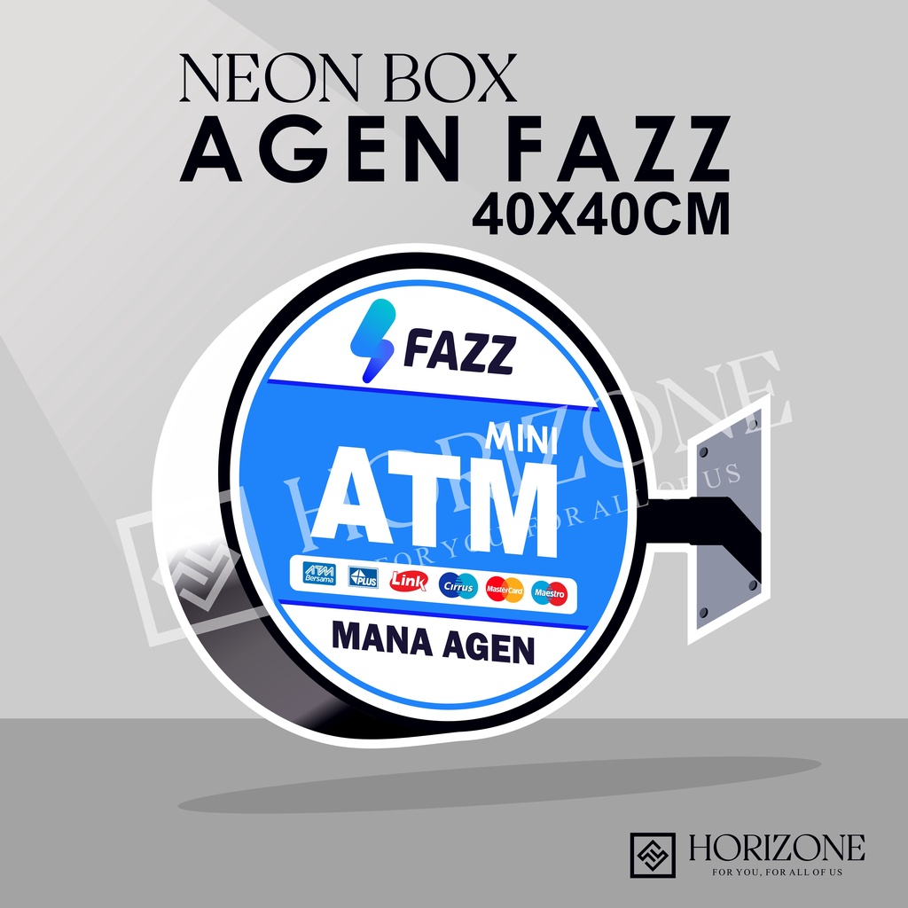 Neon Box Akrilik Agen FAZZ 40x40 Cm