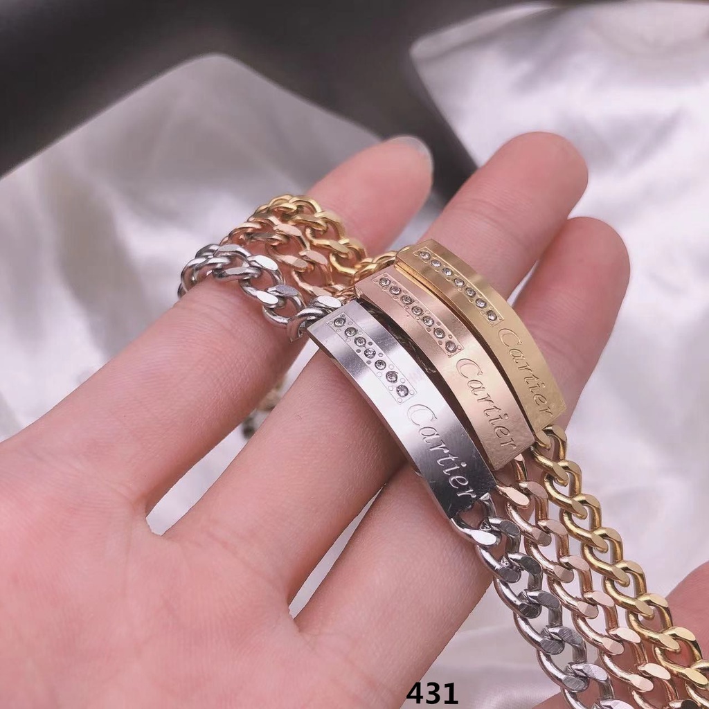 Gelang Titanium Anti Karat Perhiasan Wanita Jewelry 431