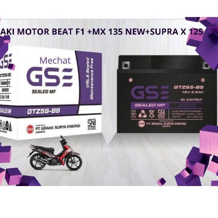 ♩ Aki Motor Jupiter MX 135 New GTZ5S Aki Kering MF Jupiter MX 135 New (2010 keatas) ♟