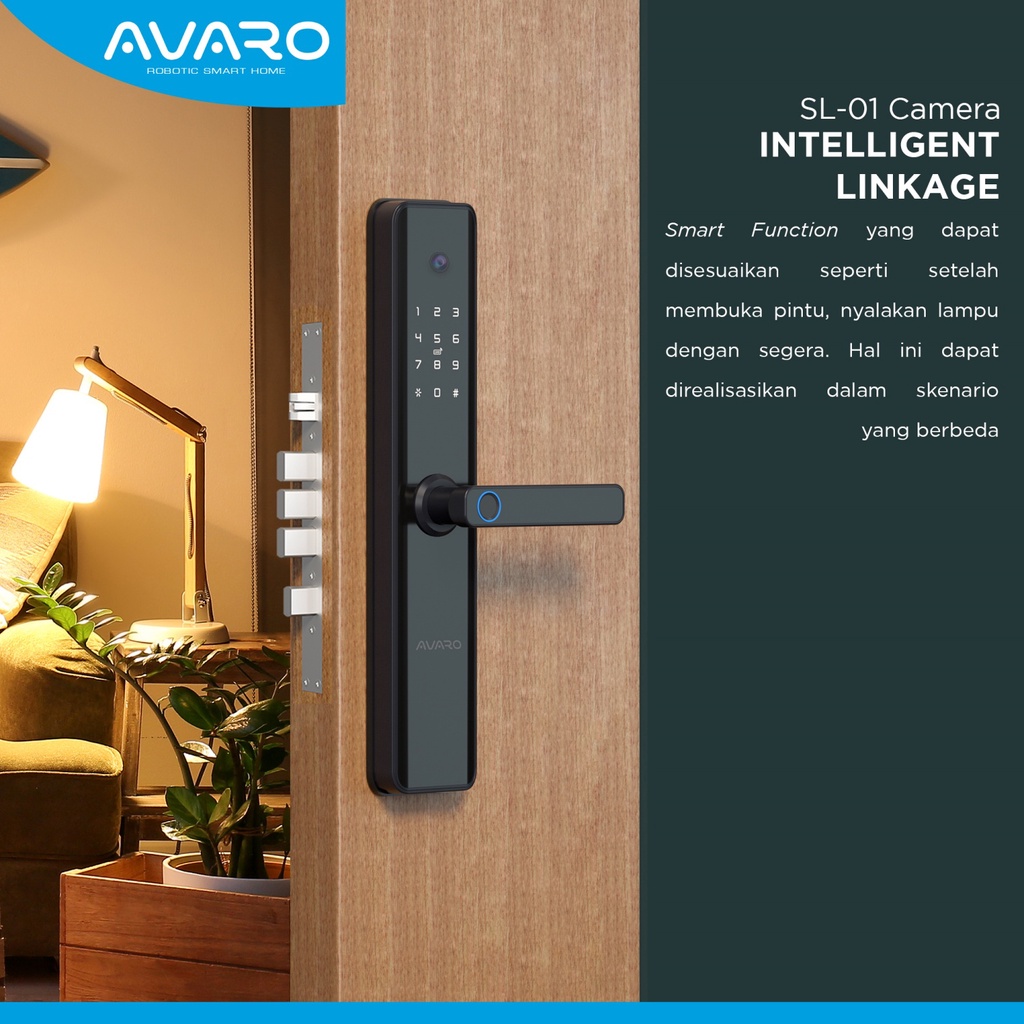 AVARO SL01 Camera Smart Door Lock Kunci Pintu Digital Smart Lock