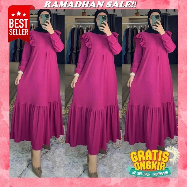 Gamis Terbaru 2023 Lebaran Wanita Premium Bahan Super Nyaman Adem Dan Jatuh Model Simpel Elegan Gami