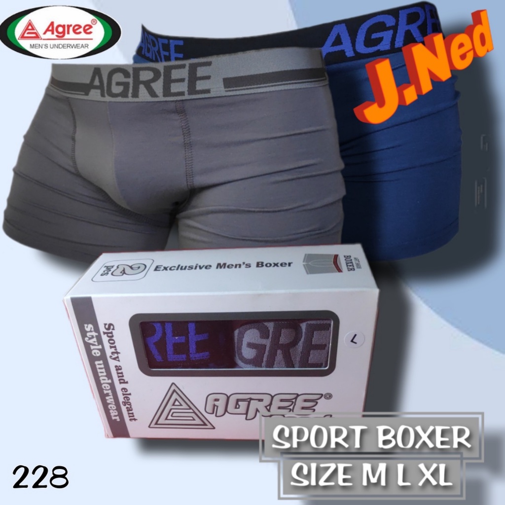 J228D 1 BOX (ISI 2 PCS) BOXER PRIA DEWASA AGREE SIZE M-XL