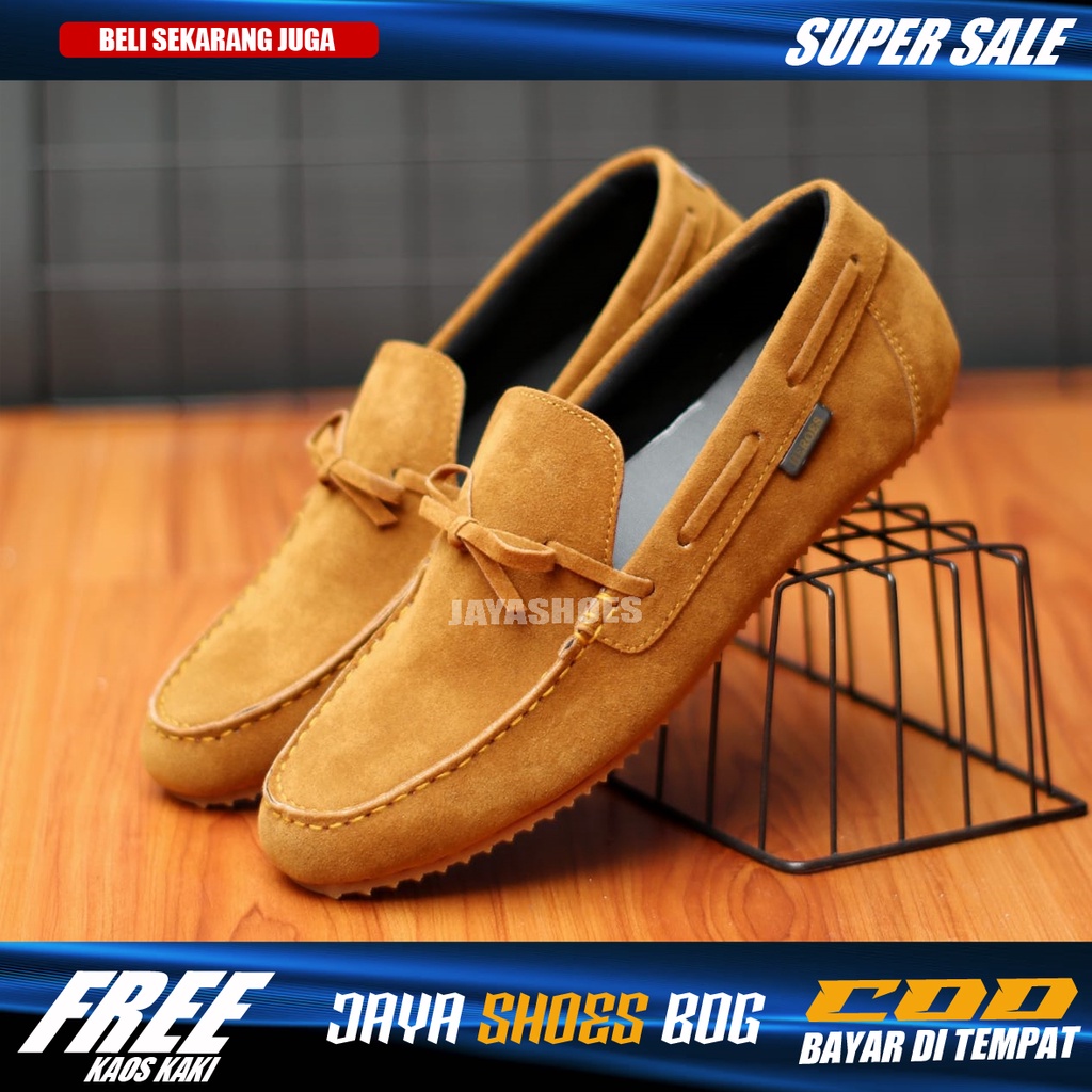 CELTI Sepatu Kasual Sepatu Slip On Pria Kulit Suede Pu Leather Simple Murah Anti Slip Brand Original