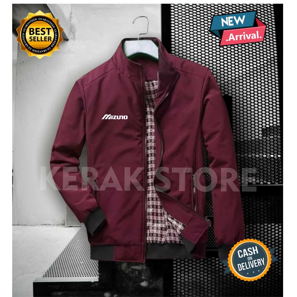 Jaket Bomber Kasual Premium Parasut semi anti air PRIA WANITA mizuno OUTDOOR