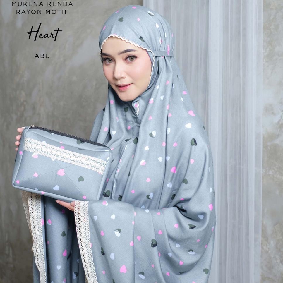 TERLARIS PUSAT GROSIR MUKENA TASIK - MUKENA DEWASA RENDA RAYON MOTIF HEART