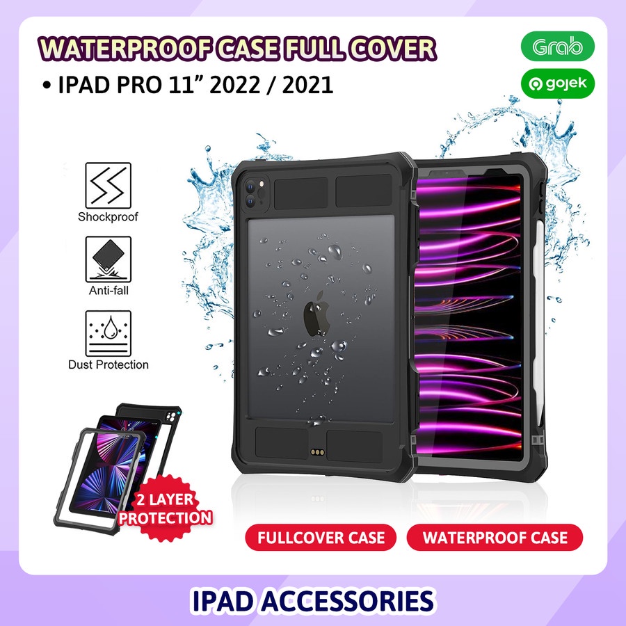 iPad Pro 11 2022 2021 M2 M1 Casing Full Body WaterProof Case Cover PU leather Water Resistant Elegan