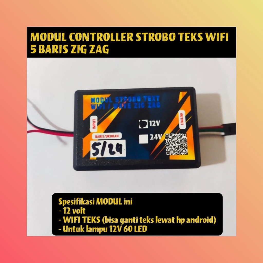 Modul Controller Strobo teks wifi 5 baris versi 1 zigzag