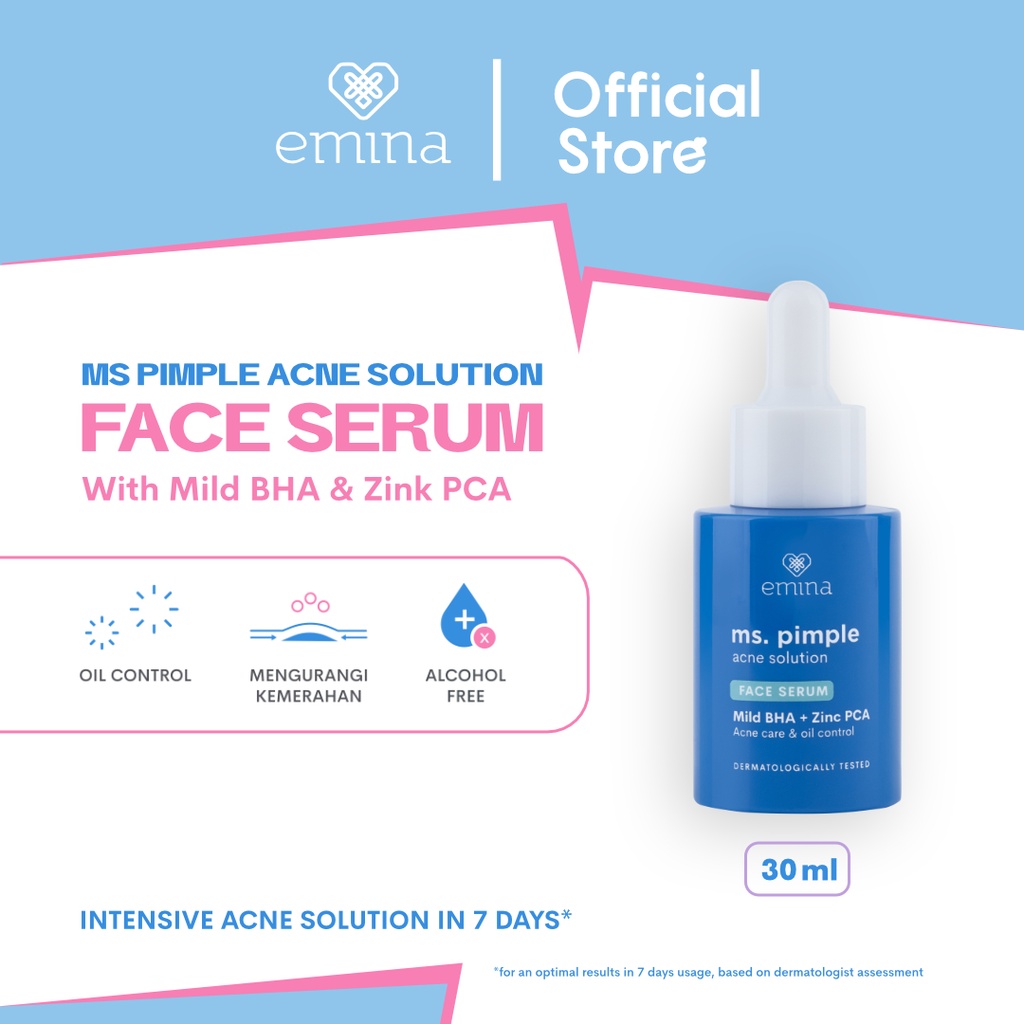 Emina Ms. Pimple Acne Solution Face Serum 30 mL - Serum Wajah Solusi Atasi Jerawat