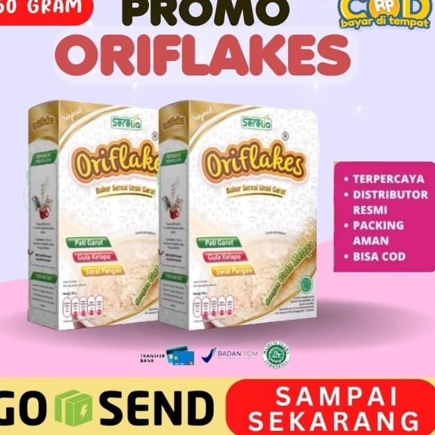 

➵ Oriflakes Sereal Umbi Garut Asam Lambung Original bubur sereal umbi pati garut oriflakes plain dan Gula Kelapa serelia oriflakes ➬