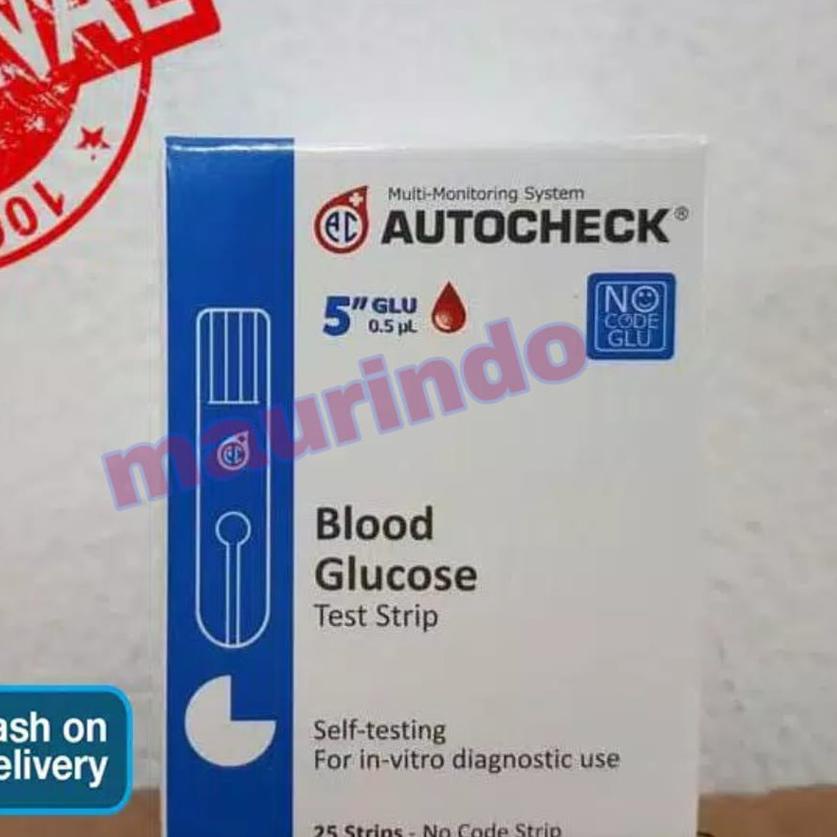 ✧ COD - AUTOCHECK BLOOD GLUCOSE STRIP / AUTOCHECK GULA DARAH 25 STRIP ➷