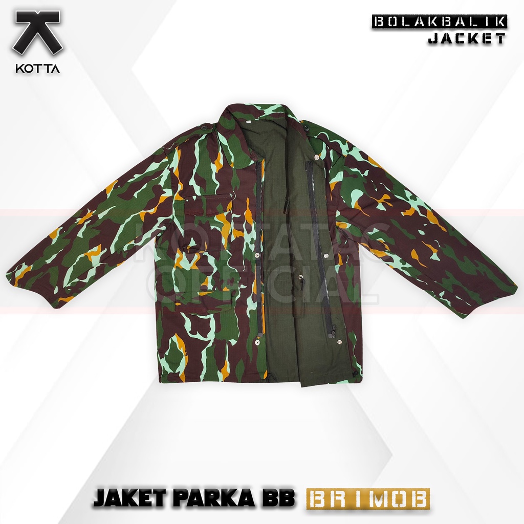 JAKET PARKA LORENG BRIMOB - JAKET BOLAK BALIK PARKA LORENG BRIMOB - JAKET TACTICAL LORENG BRIMOB