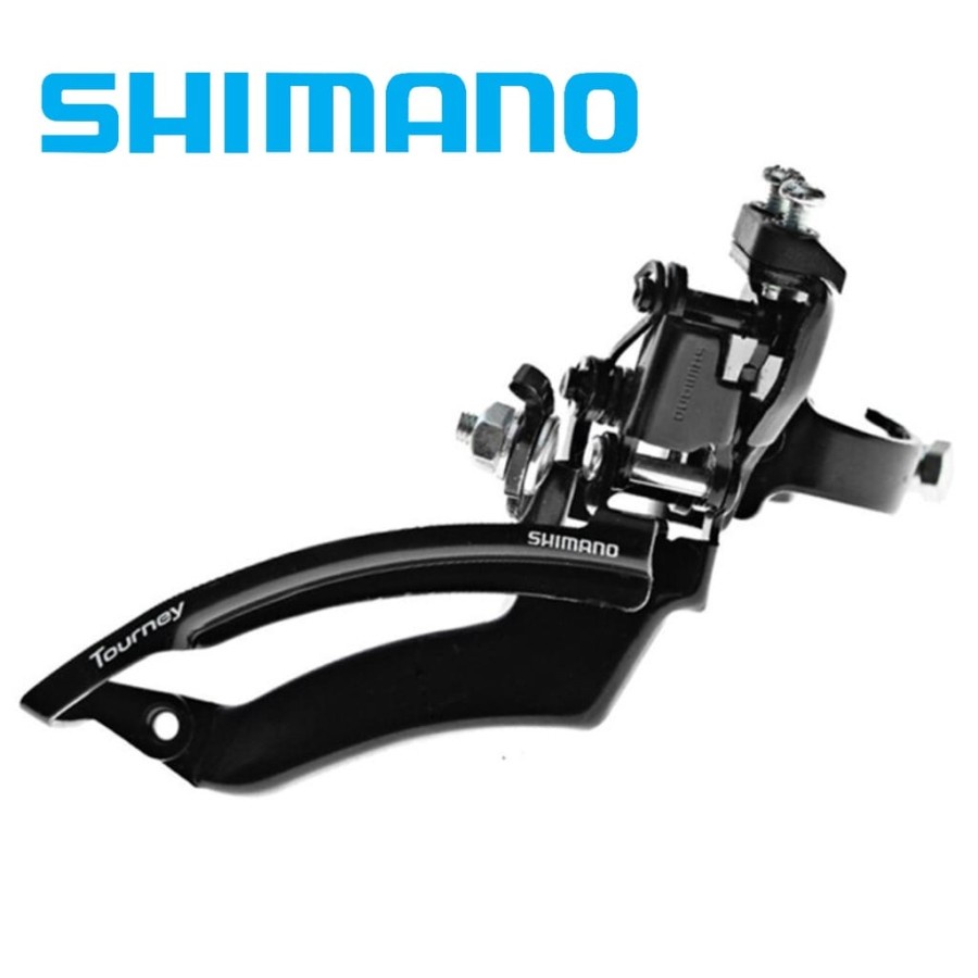 Front Derailleur FD Operan depan sepeda Shimano TZ-21 hitam dan TY-18 CP Tarikan atas