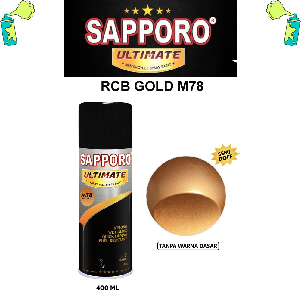 Sapporo Ultimate RCB Gold M78 400ML / Cat Semprot Pilok Pilox
