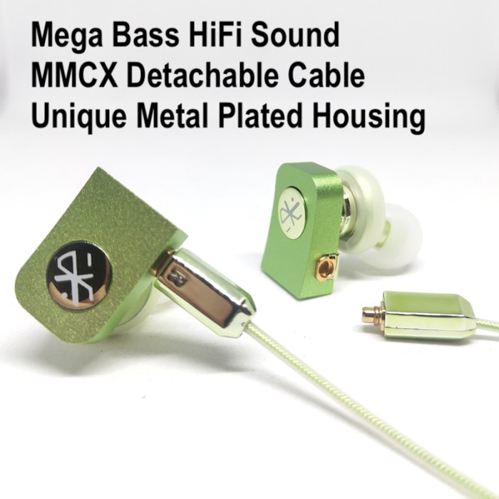 HiFi Branded Mega Bass Earphone Metal Plated MMCX Detachable Headset