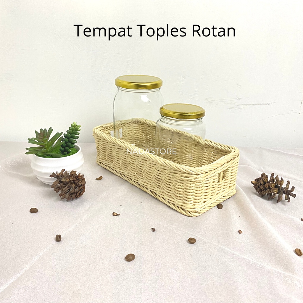 KERANJANG ROTAN RATTAN kotak persegi anyaman parcel hampers bingkisan seserahan tray nampan serba guna