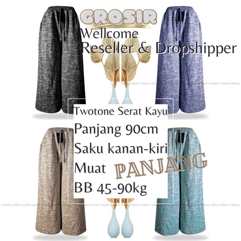celana panjang jumbo berbahan twotone serat kayu premium kulot wanita big size kekinian highwaist murah