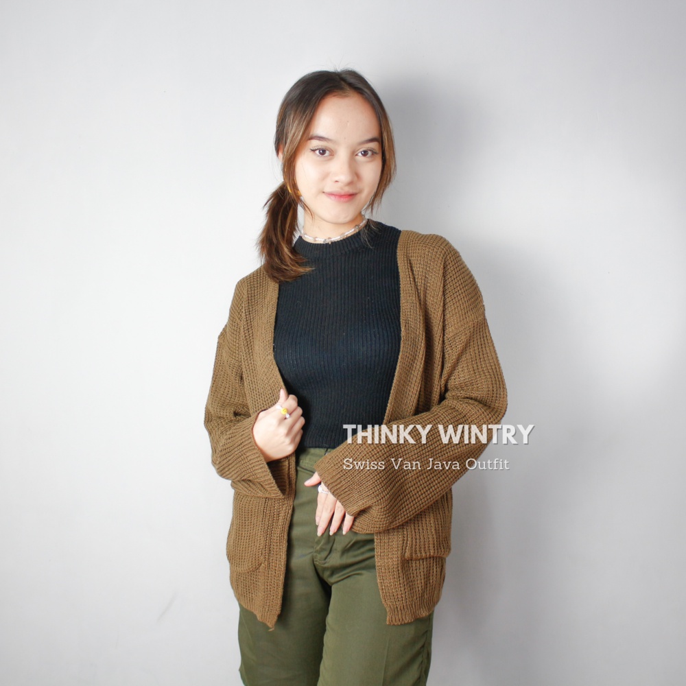 KARDIGAN PANJANG WANITA KOREA FASHION MUSLIM JUMBO KEKINIAN BLAZER RAJUT MOTIF  RAJUT WANITA CROP CA