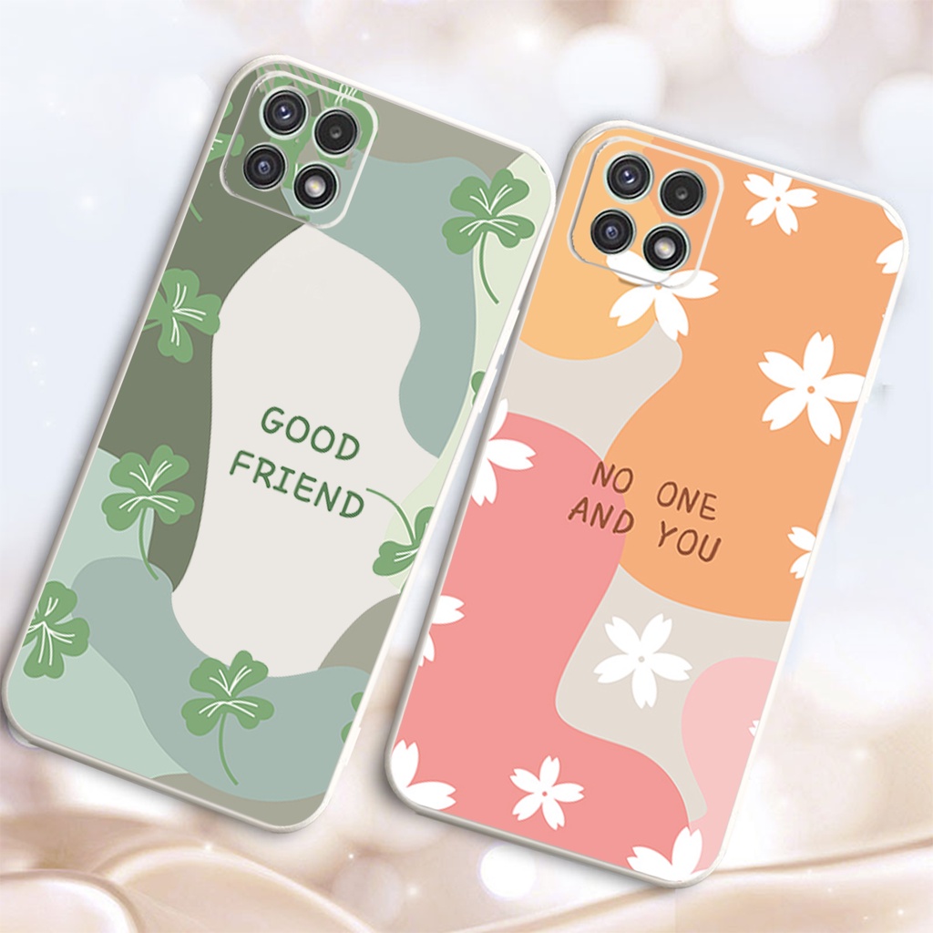 Case Samsung A22 A23 A32 A33 A53 M23 M33 M53 4G 5G - Softcase Flower Quotes #GC113
