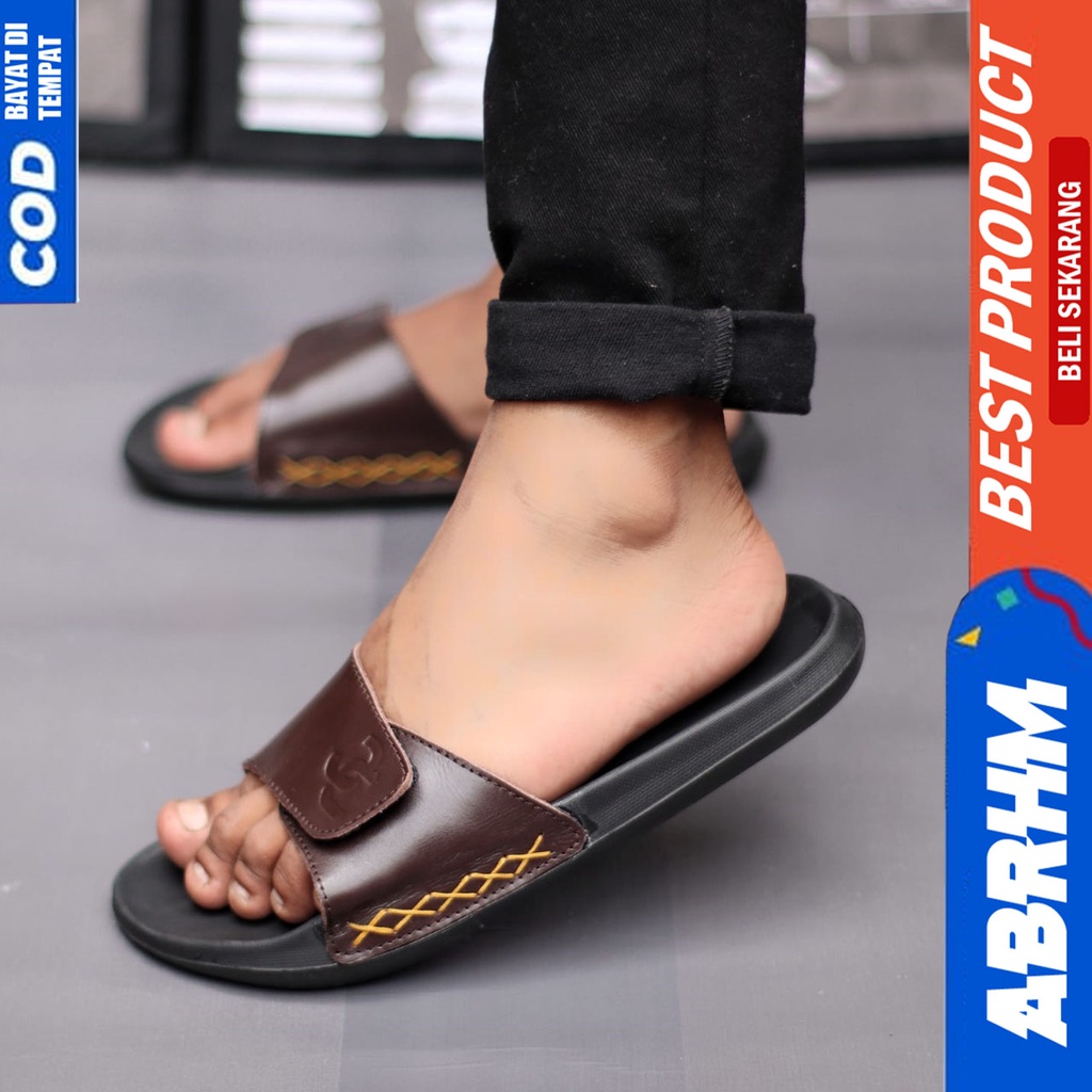 Sandal Slide Pria Casual Sendal Selop Pria Ringan Distro Abrhm KAGI