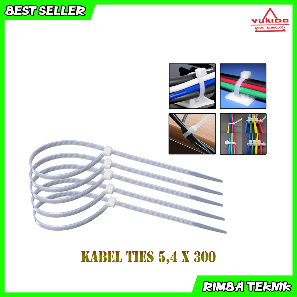 Kabel Ties Putih 5.4x300mm / 30cm 1 Pack Isi 100pcs Cable tie/kabel tis Nylon