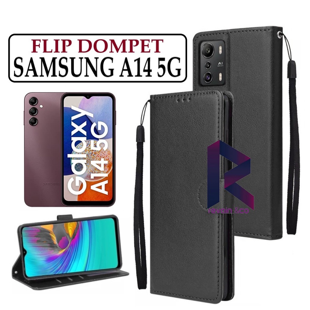 FLIP COVER SAMSUNG A14 5G FLIP WALLET LEATHER KULIT PREMIUM SARUNG BUKA TUTUP KESING HP FLIP CASE SAMSUNG A14 5G