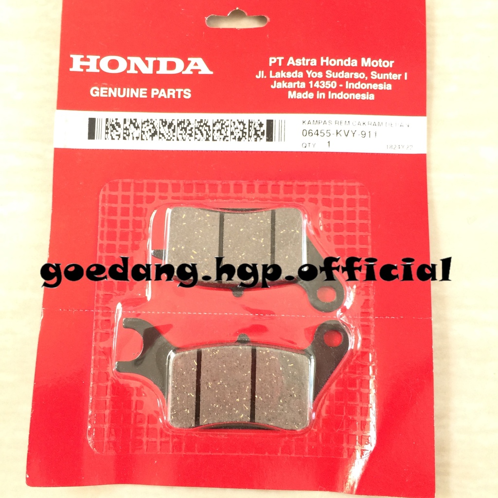Pad Set FR Kampas Rem Depan BEAT Karbu (2008-2009) ORIGINAL AHM 06455KVY911