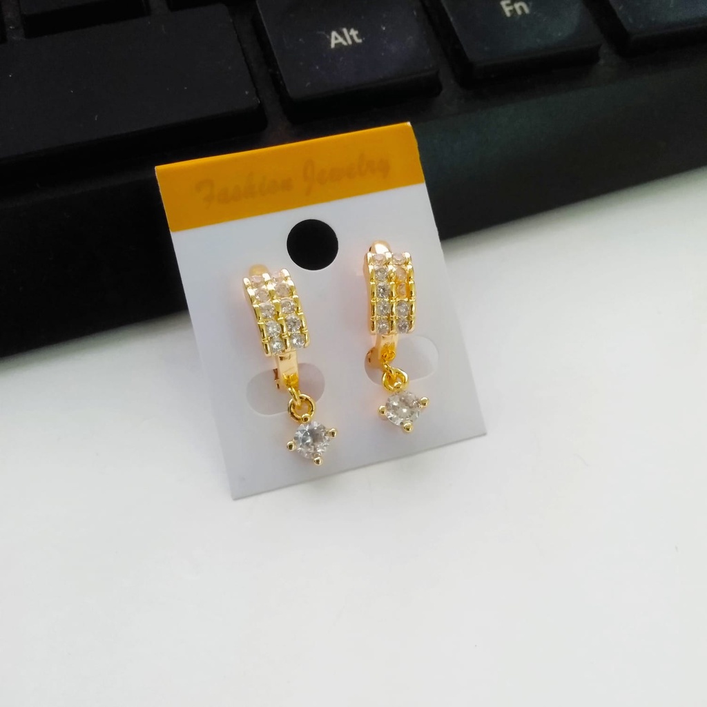 AV377 Grosir Anting Juntai Permata Anting Dewasa Lapis Emas