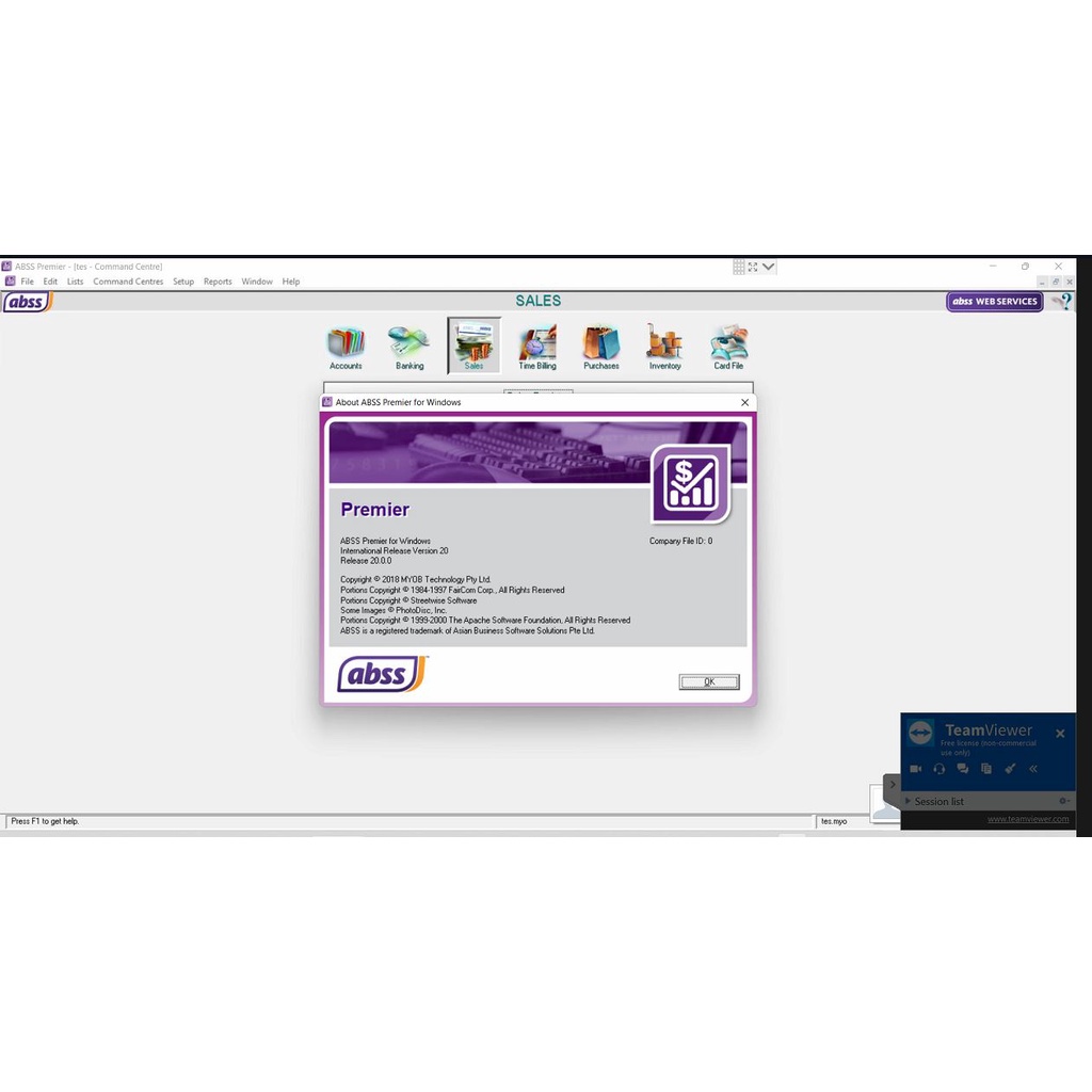 Software ABSS /Myob premiere v20 (lisensi)