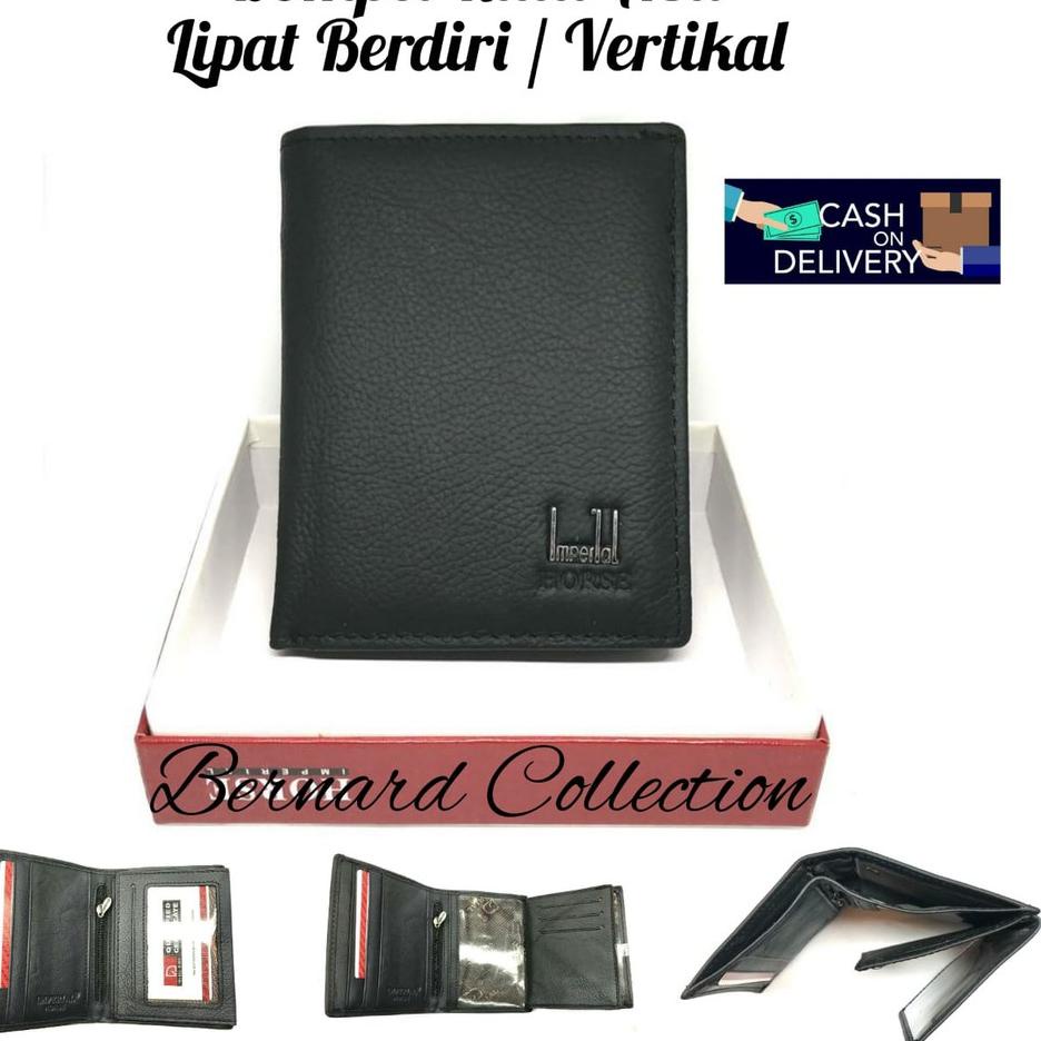 8)(AH4N-I Dompet Pria Kulit Asli Dompet Laki2 Kulit Asli Model Lipat Bediri / Vertikal Horse 754✵