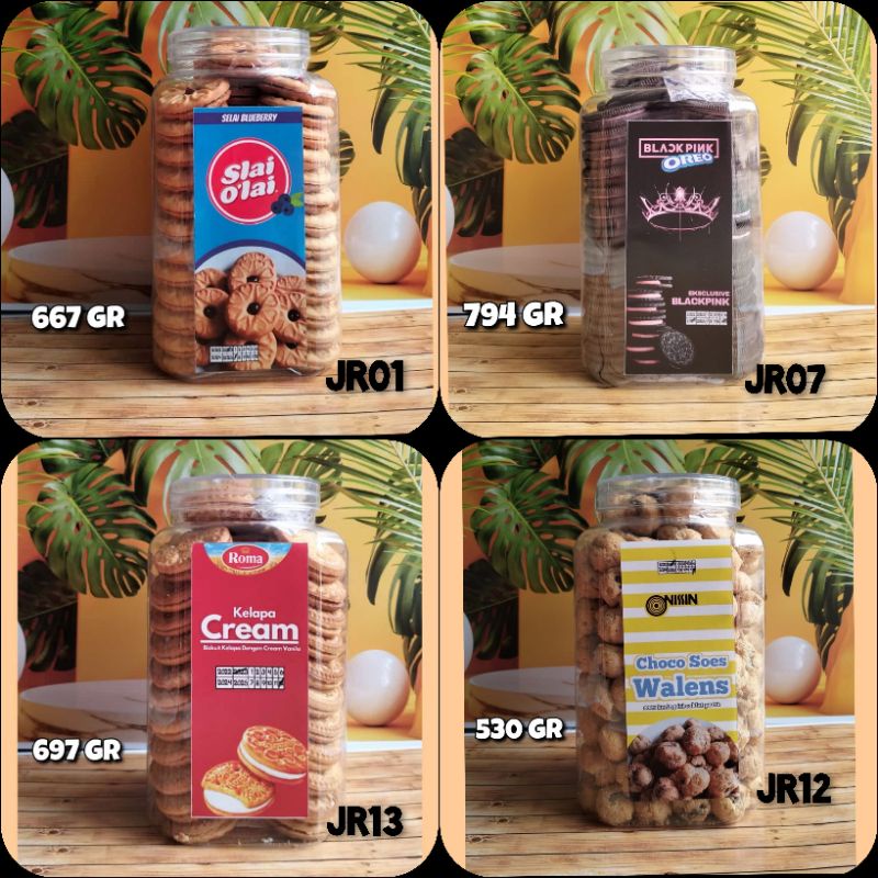 Cemilan / Snack / Lebaran / Viral / Toples Jerapah / Slai O Blueberry / Oreo Blackpink Strawberry / 