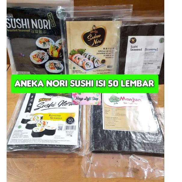 

♫ Nori sushi 50 lembar halal tokinori manjun sakao rumput laut sushi kering dry seaweed murah dried seaweed ❁