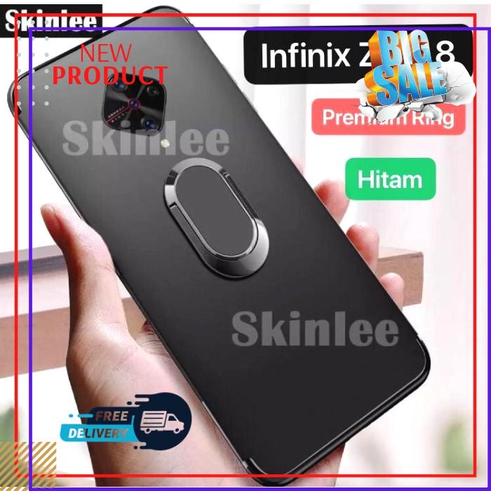 Case Infinix Zero 8 Black Ring Casing Cover Silikon Handphone Soft