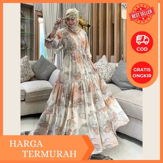 Gamis Terbaru 2023 Lebaran Wanita Premium Bahan Super Nyaman Adem Dan Jatuh Model Simpel Elegan Gami