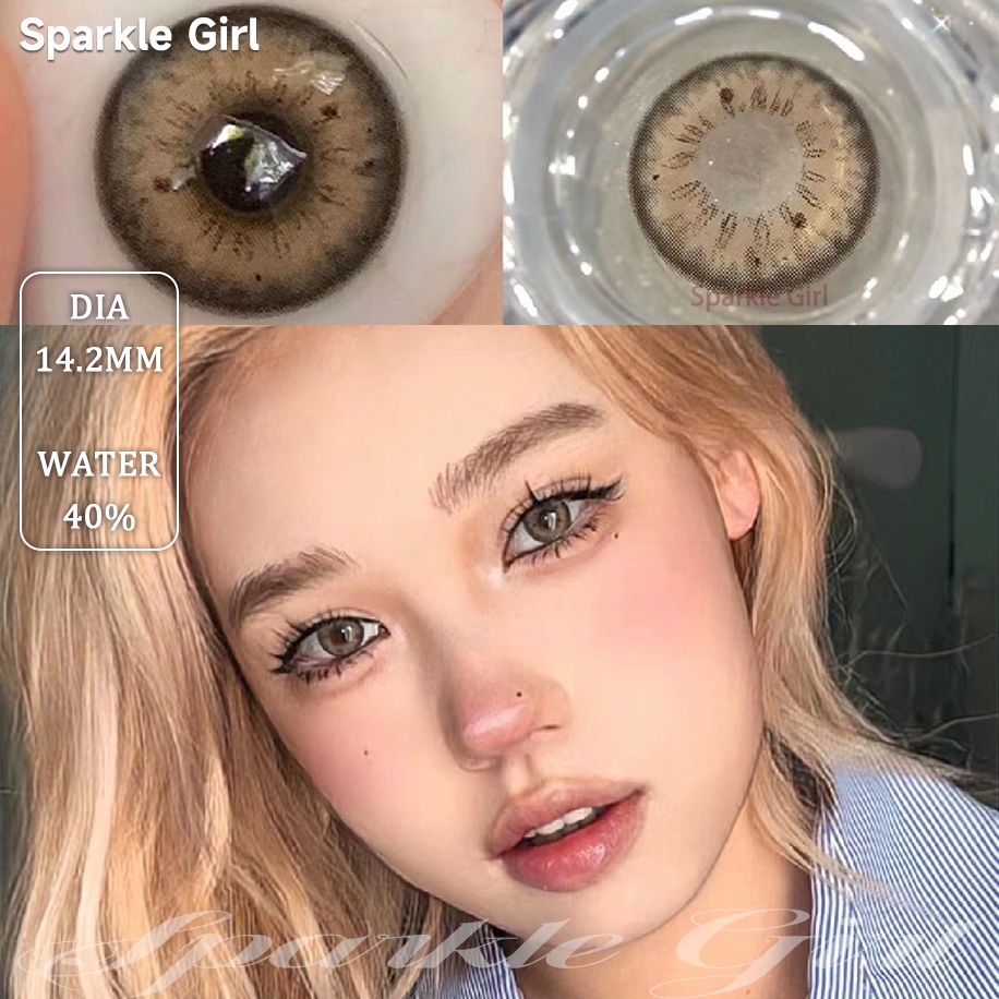 (COD)Menyinarimu Blackspot Gray Softlens Lensa Mata Penuh Gaya Dan Cantik Softlens Grey/Brown Warna Lensa Kontak Soflen14.00 Mm 2022 New Dubai Import Premium Big Eye Softlen