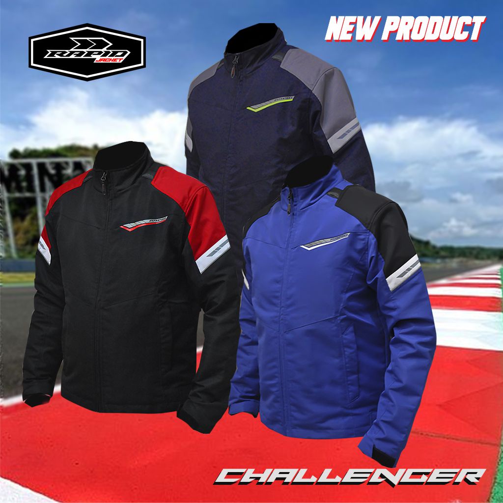 Jaket motor pria anti angin dan air RAPID CHALLENGER jacket reflektif berventilasi anti gerah