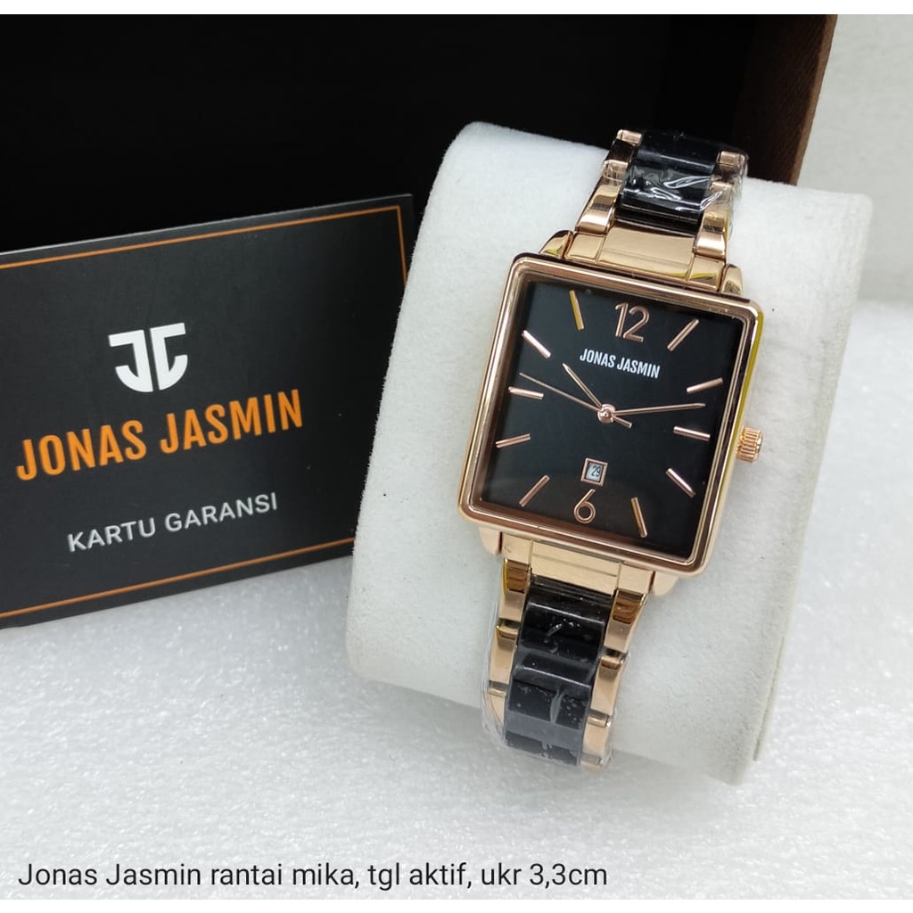 BEST SELLER JAM TANGAN WANITA JONAS JASMIN 2243 ORIGINAL ANALOG M110 TALI RANTAI BODY KOTAK DM 3.3CM FREE BOX &amp; BATERAI || JAM TANGAN FASHION WANITA JAM TANGAN CEWEK MURAH